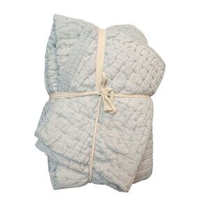 Quince European Linen Cotton Stitch Quilt 2PC Set Color Mist Size Twin -NEW-